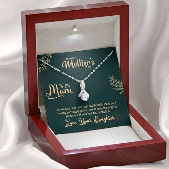 Mom Necklace, Beauty Necklace Gift For Mom Words Are Not Enough To Appreciate All Your Love Gifts for Mother (Mom) Rakva