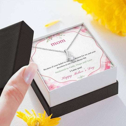 Mom Necklace, Because Of Your Belief In Me Your Dreams For Me Necklace Gift For Mom Gifts for Mother (Mom) Rakva