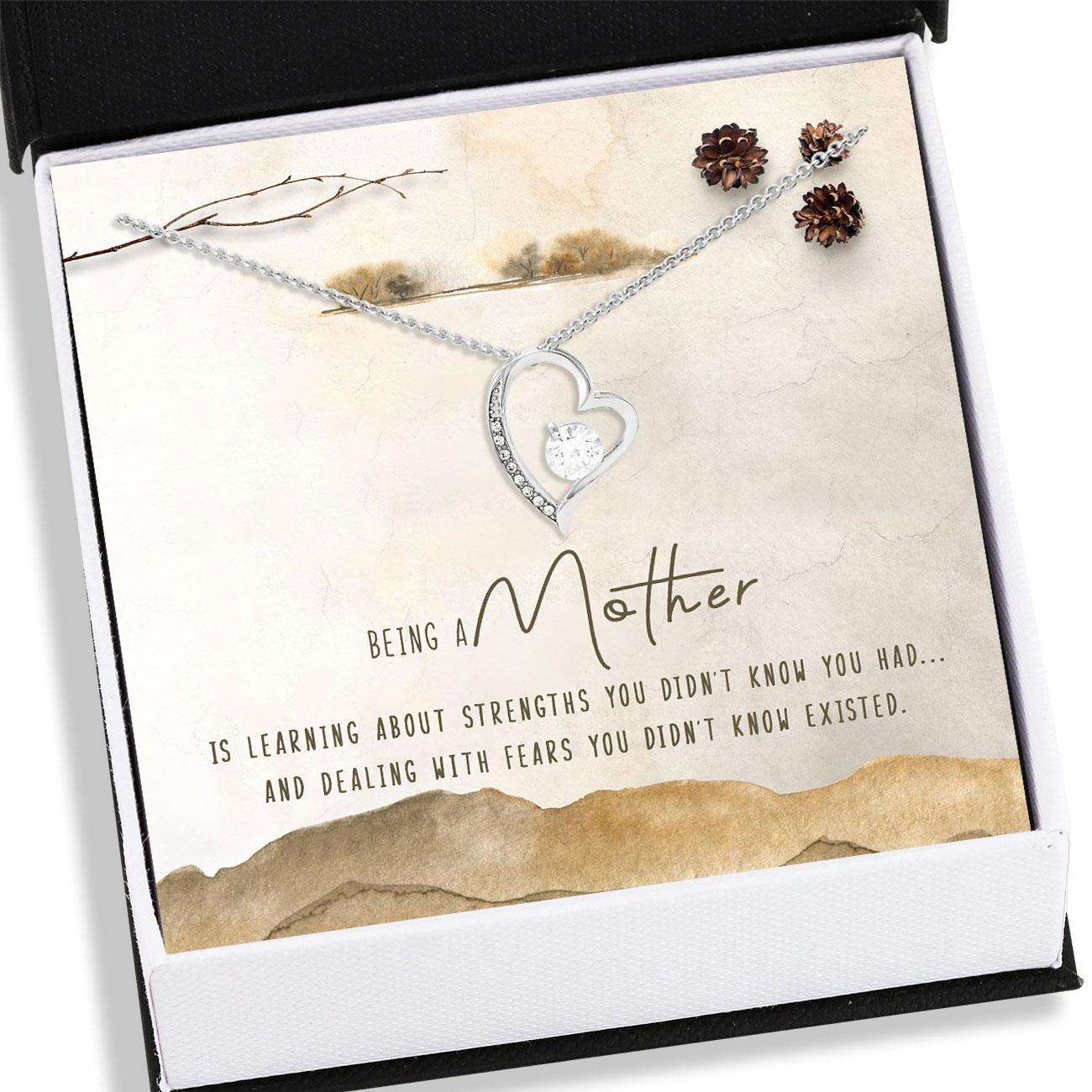 Mom Necklace, Being A Mother Necklace Card “ Forever Love Necklace “ Jewelry For Mother, Mom Gifts Gifts for Mother (Mom) Rakva