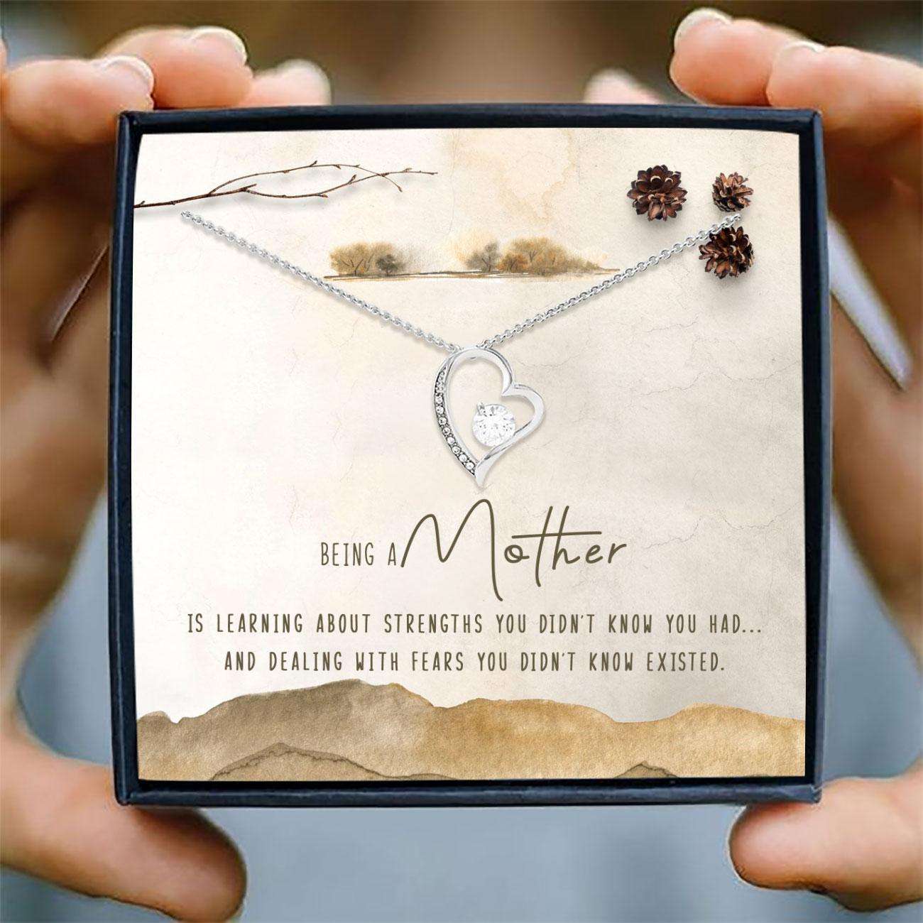 Mom Necklace, Being A Mother Necklace Card “ Forever Love Necklace “ Jewelry For Mother, Mom Gifts Gifts for Mother (Mom) Rakva