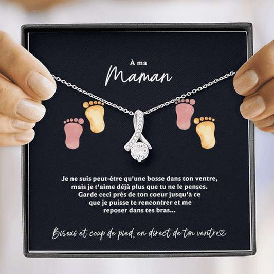 Mom Necklace, Bisous Et Coup De Pied En Direct De Ton Ventre Alluring Beauty Necklace Gift For Mom Gifts for Mother (Mom) Rakva