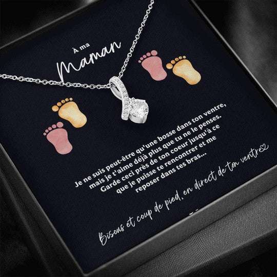 Mom Necklace, Bisous Et Coup De Pied En Direct De Ton Ventre Alluring Beauty Necklace Gift For Mom Gifts for Mother (Mom) Rakva