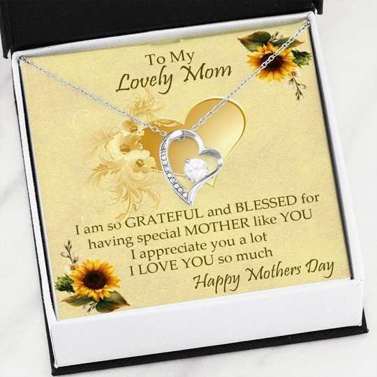 Mom Necklace, Blessed For Having Special Mother Forever Love Necklace For Mom Gifts for Mother (Mom) Rakva