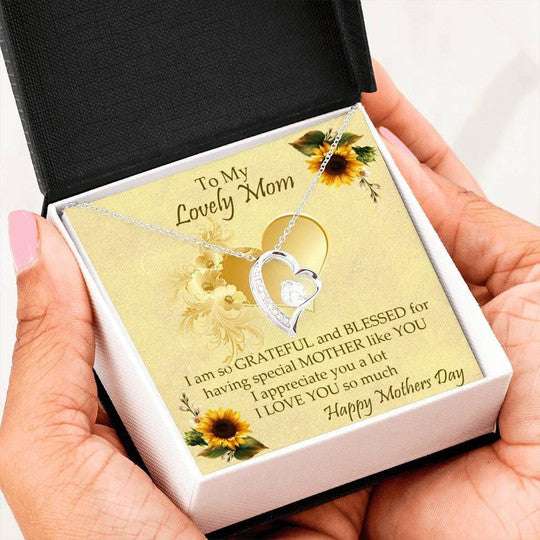 Mom Necklace, Blessed For Having Special Mother Forever Love Necklace For Mom Gifts for Mother (Mom) Rakva