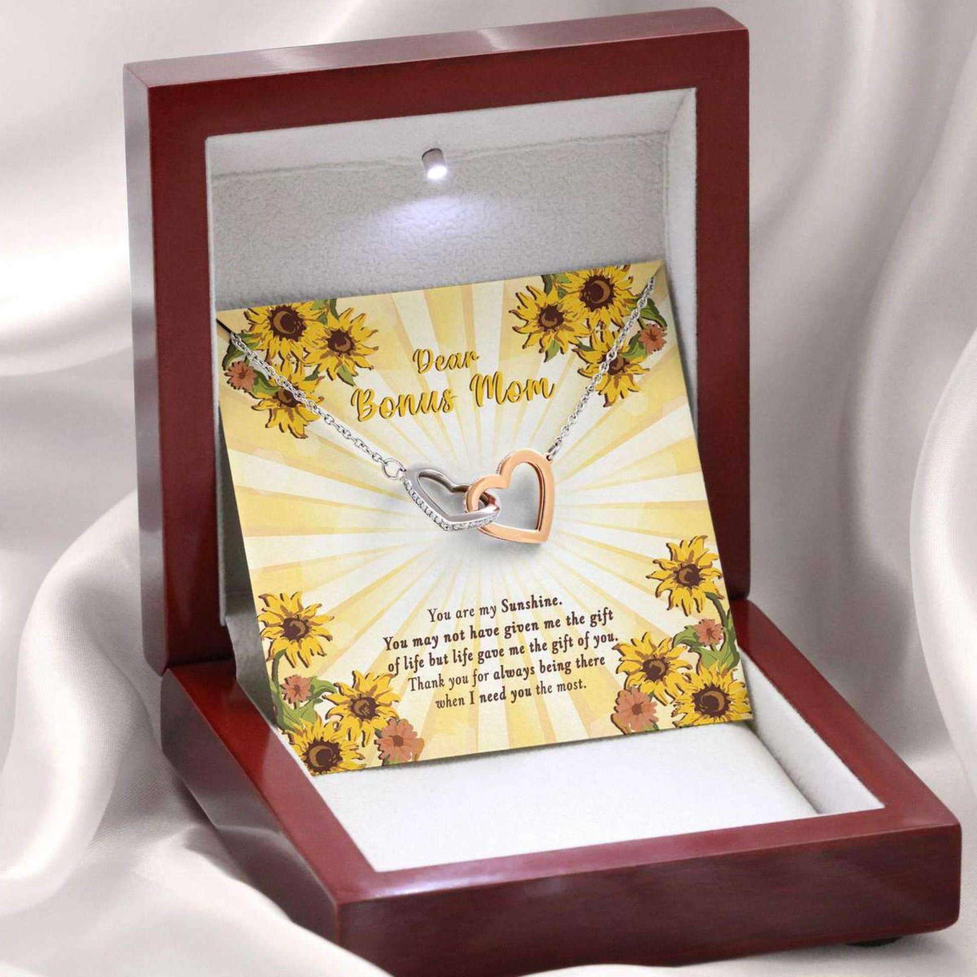 Mom Necklace, Bonus Mom Necklace: Gift For Mother’S Day Sunflower And Sunshine, Cute Message Card Gifts for Mother (Mom) Rakva