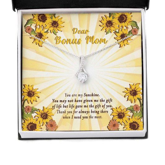 Mom Necklace, Bonus Mom Necklace: Gift For Mother’S Day Sunflower And Sunshine, Cute Message Card Gifts for Mother (Mom) Rakva