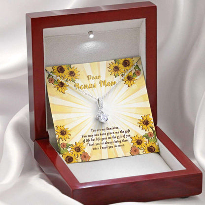 Mom Necklace, Bonus Mom Necklace: Gift For Mother’S Day Sunflower And Sunshine, Cute Message Card Gifts for Mother (Mom) Rakva