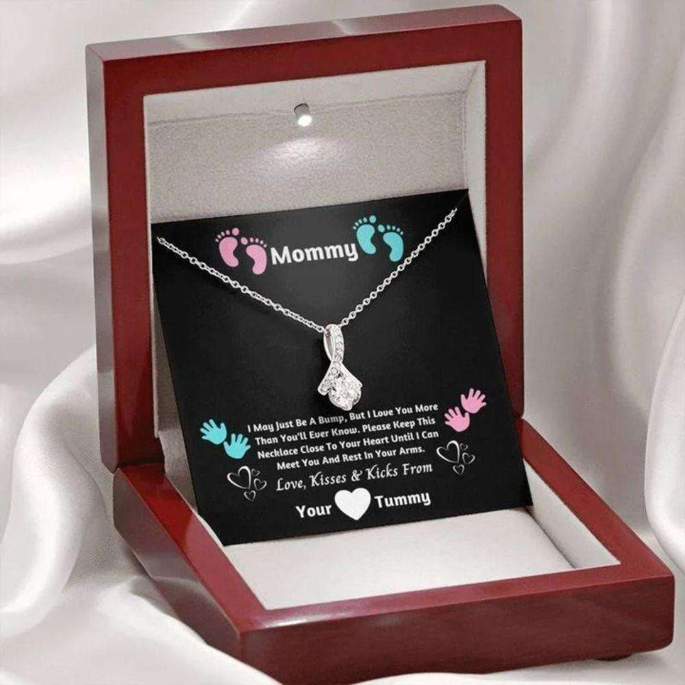 Mom Necklace, Bump To Mommy I Can’T Wait To Meet You Alluring Beauty Necklace Gifts for Mother (Mom) Rakva