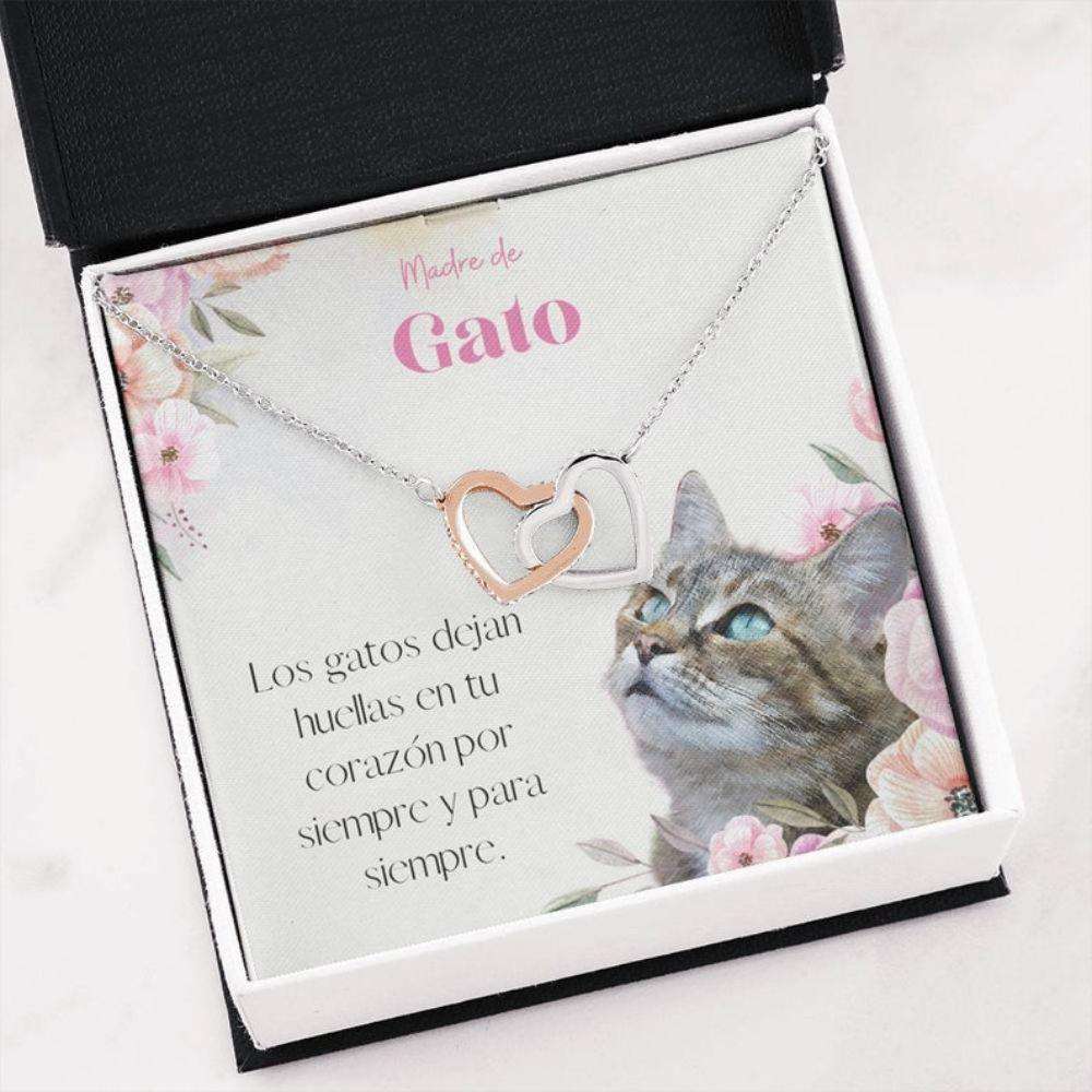 Mom Necklace, Cat Mom Spanish Necklace “ Spanish Pet Gifts “ Madre De Gato Gift “ Joya Con Mensaje “ Cat Lover Gift Gifts for Mother (Mom) Rakva