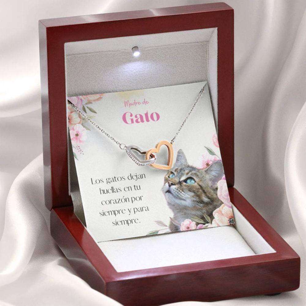 Mom Necklace, Cat Mom Spanish Necklace “ Spanish Pet Gifts “ Madre De Gato Gift “ Joya Con Mensaje “ Cat Lover Gift Gifts for Mother (Mom) Rakva