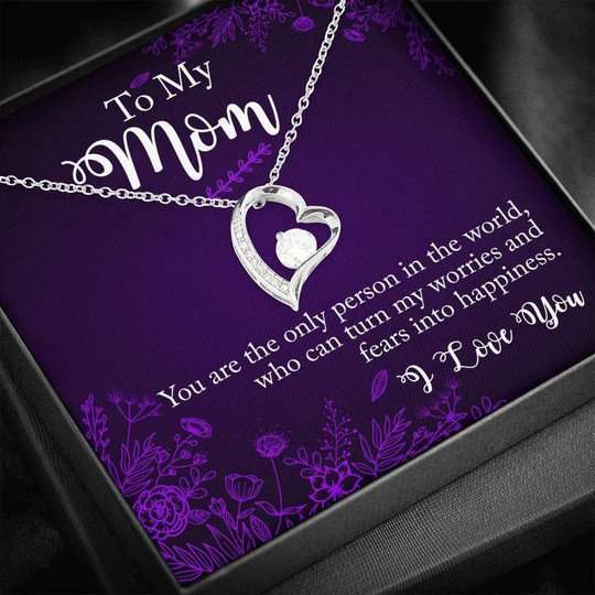 Mom Necklace, Cool Gift For Mom Forever Love Necklace You Are The Only One Gifts for Mother (Mom) Rakva