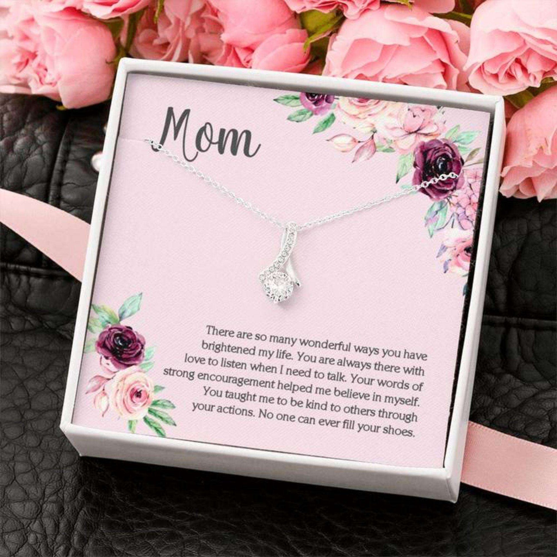 Mom Necklace, Cubic Zirconia Pendant Necklace For Mom On Floral Gifts for Mother (Mom) Rakva