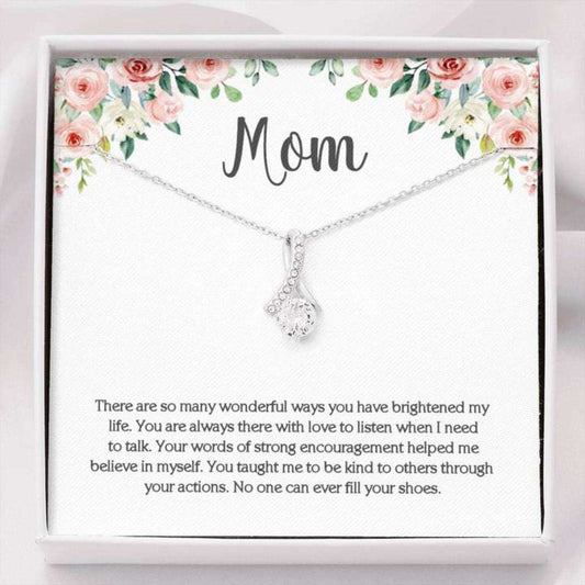 Mom Necklace, Cubic Zirconia Pendant Necklace For Mom On White Gifts for Mother (Mom) Rakva