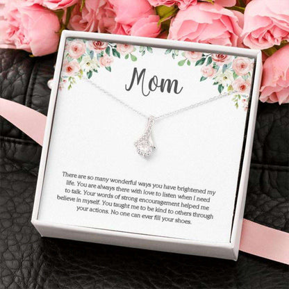 Mom Necklace, Cubic Zirconia Pendant Necklace For Mom On White Gifts for Mother (Mom) Rakva