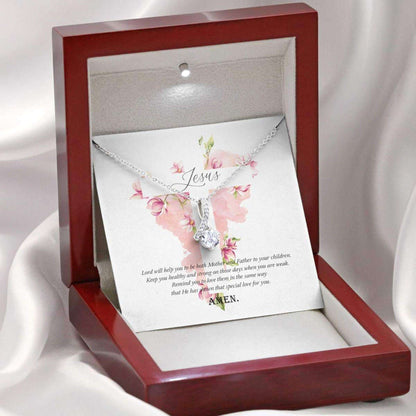 Mom Necklace, Dad Necklace, Lord Help Me To Be Both Mother And Dad Single Mom Gifts for Mother (Mom) Rakva