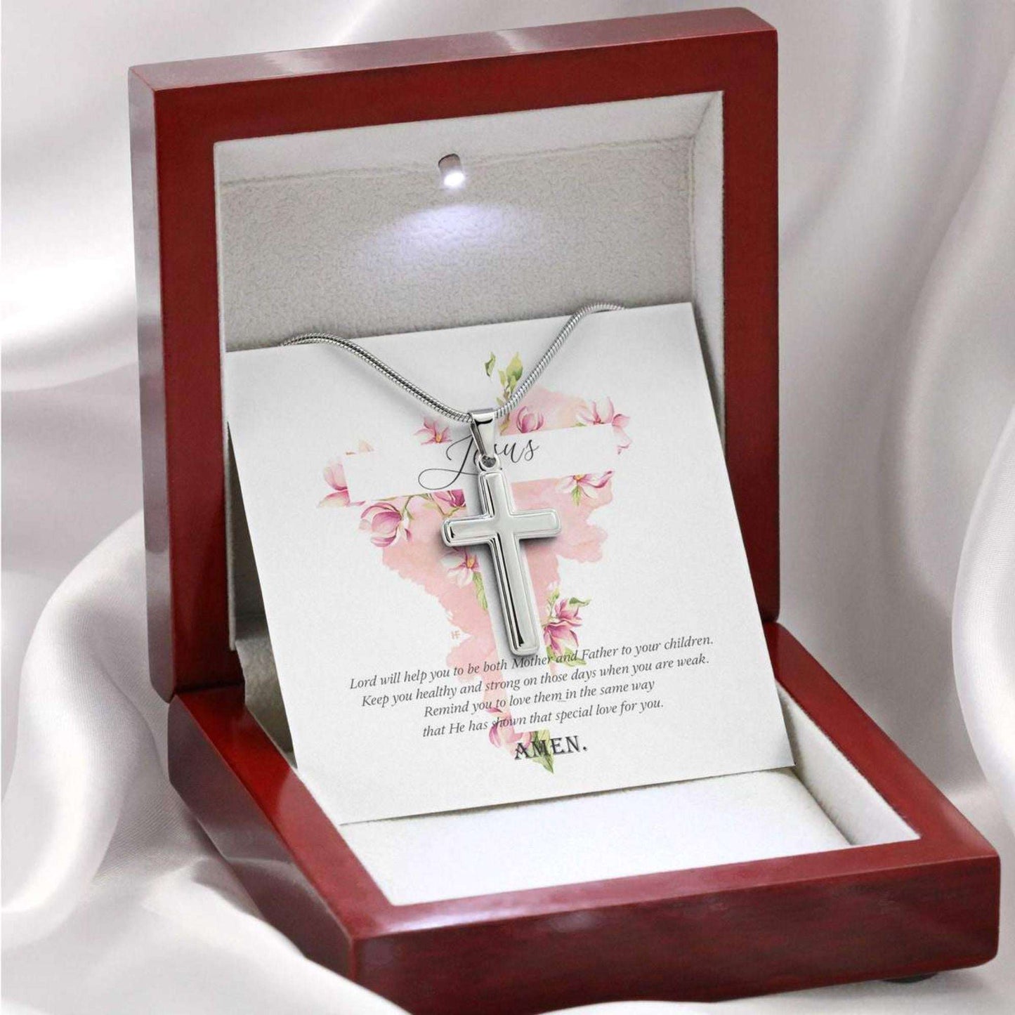 Mom Necklace, Dad Necklace, Lord Help Me To Be Both Mother And Father Single Mom Gift Gifts for Mother (Mom) Rakva