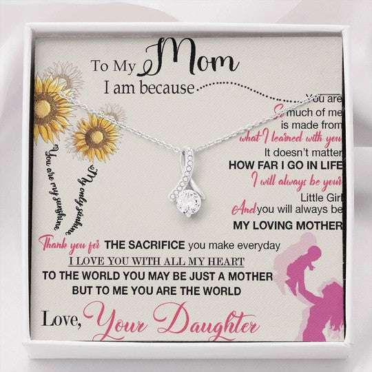 Mom Necklace, Daughter Gift For Mom Alluring Beauty Necklace You Are My Sunshine Gifts For Daughter Rakva