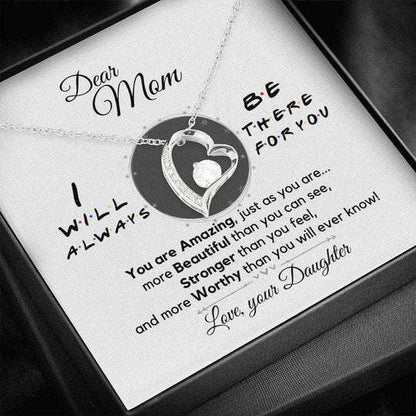 Mom Necklace, Daughter Gift For Mom Forever Love Necklace I Will Always Be There For You Gifts For Daughter Rakva