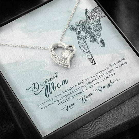 Mom Necklace, Daughter Gift For Mom Forever Love Necklace You Are The Most Beautiful Person Gifts For Daughter Rakva