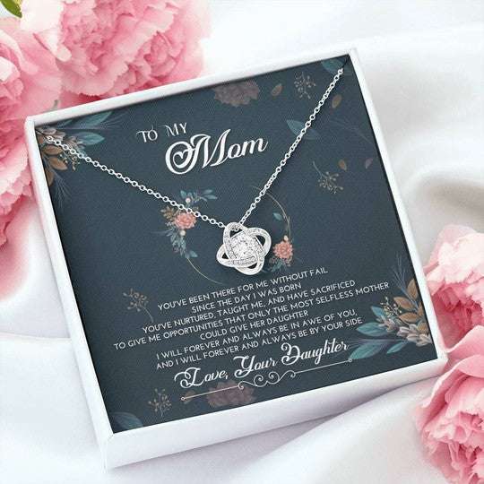 Mom Necklace, Daughter Gift For Mom Love Knot Necklace I Will Forever Be By Your Side Gifts For Daughter Rakva