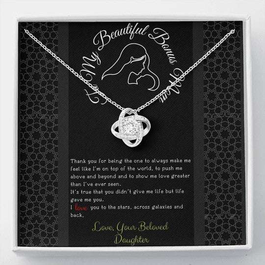 Mom Necklace, Daughter Gift For Mom Love Knot Necklace Love You To The Stars Gifts For Daughter Rakva