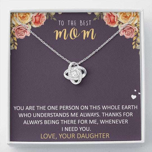 Mom Necklace, Daughter Gift For Mom Love Knot Necklace Thanks For Always Being There For Me Gifts For Daughter Rakva