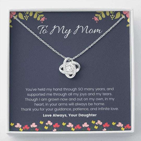 Mom Necklace, Daughter Gift For Mom Love Knot Necklace You’Ve Held My Hand So Many Years Gifts For Daughter Rakva