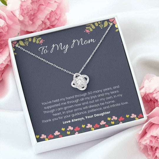 Mom Necklace, Daughter Gift For Mom Love Knot Necklace You’Ve Held My Hand So Many Years Gifts For Daughter Rakva