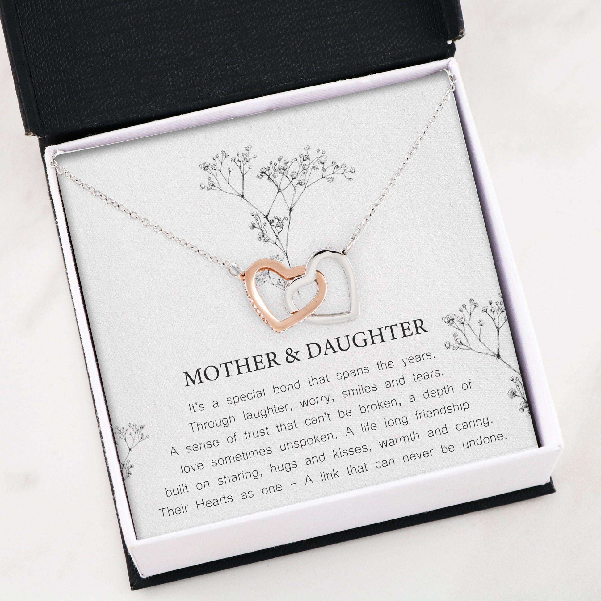 Mom Necklace, Daughter Necklace, Interlocking Hearts “ Mother And Daughter Necklace Dughter's Day Rakva