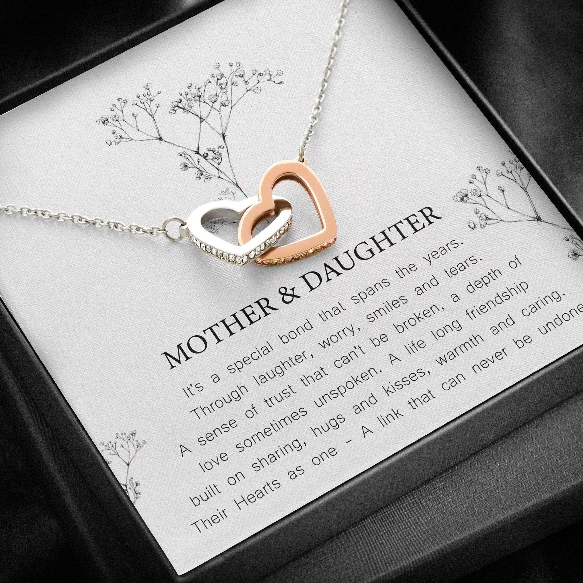 Mom Necklace, Daughter Necklace, Interlocking Hearts “ Mother And Daughter Necklace Dughter's Day Rakva