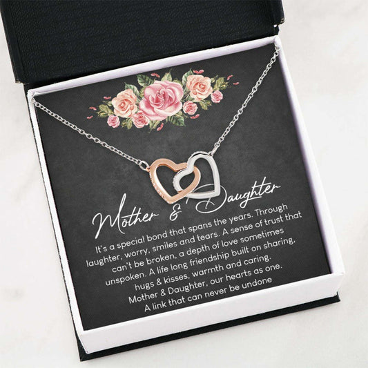 Mom Necklace, Daughter Necklace, Mother And Daughter Necklace “ Interlocking Hearts Gifts For Daughter Rakva