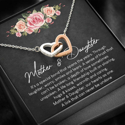 Mom Necklace, Daughter Necklace, Mother And Daughter Necklace “ Interlocking Hearts Gifts For Daughter Rakva