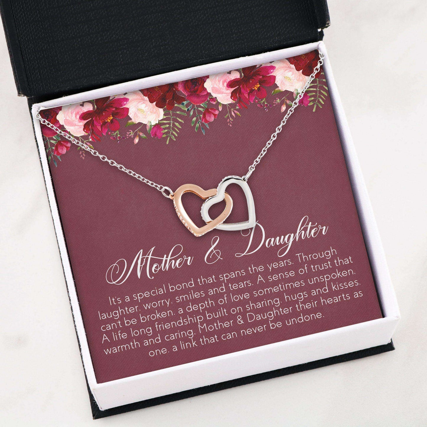 Mom Necklace, Daughter Necklace, Mother Daughter Gift With Box Message Card “ Gift For Daughter, Gift For Mom V1 Dughter's Day Rakva