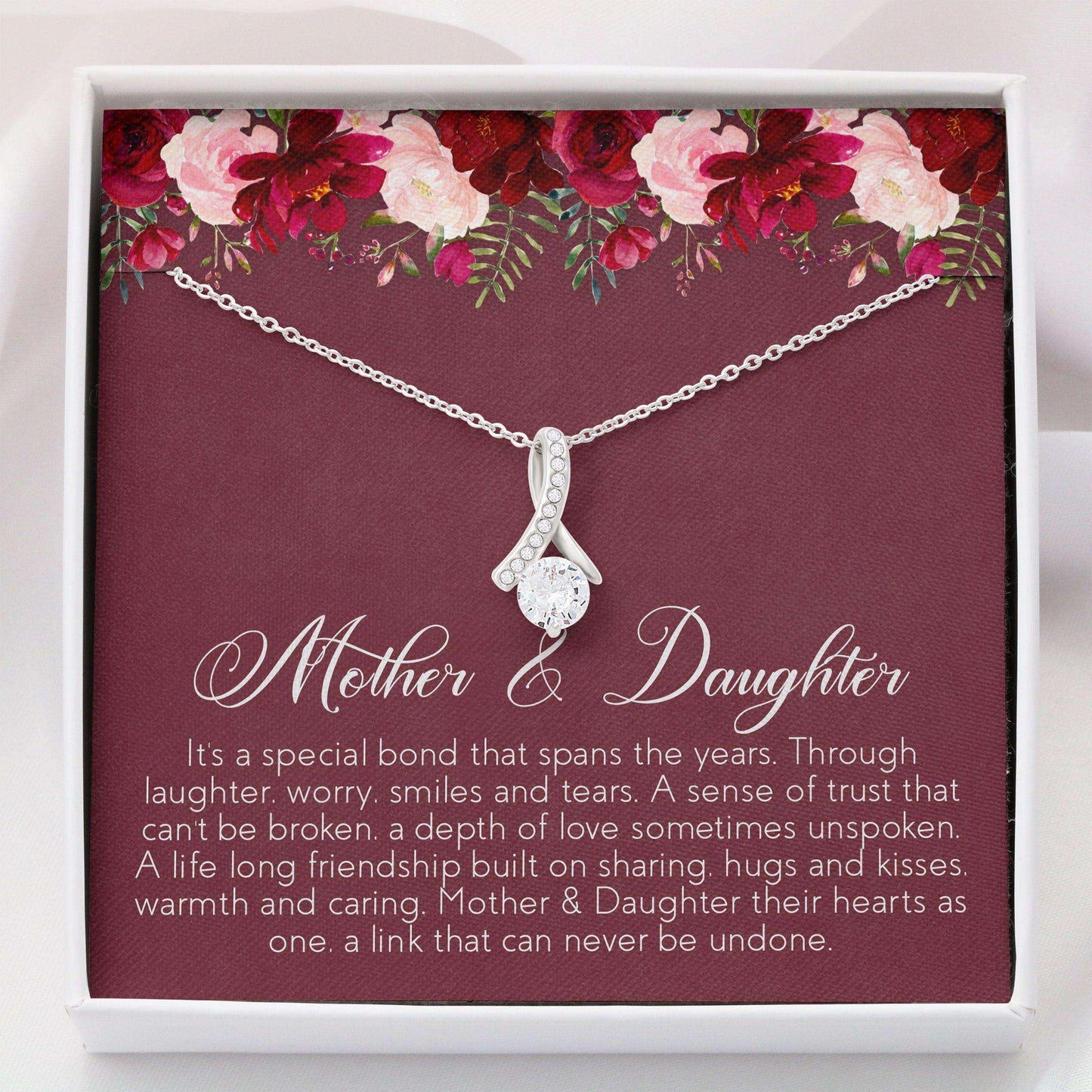 Mom Necklace, Daughter Necklace, Mother Daughter Gift With Box Message Card “ Gift For Daughter, Gift For Mom V2 Dughter's Day Rakva