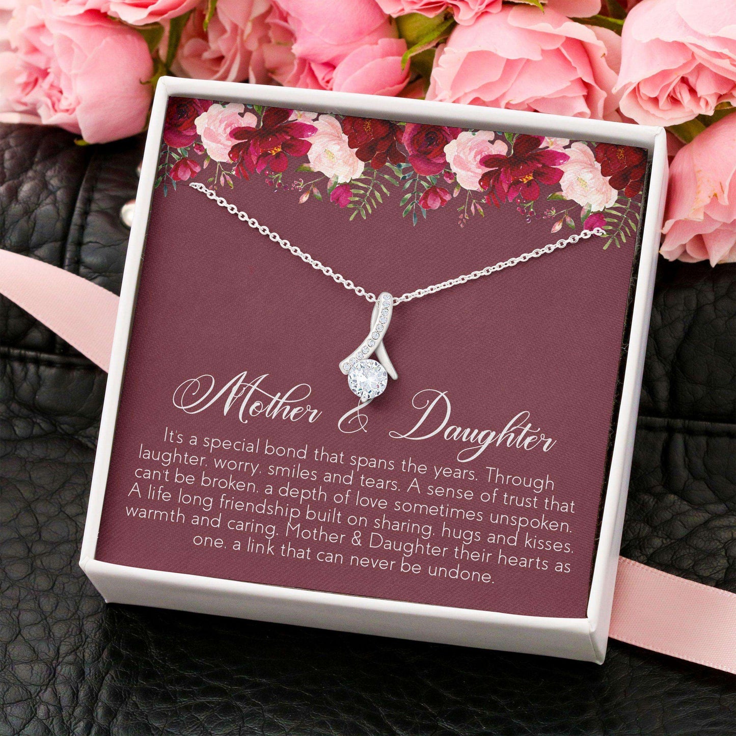 Mom Necklace, Daughter Necklace, Mother Daughter Gift With Box Message Card “ Gift For Daughter, Gift For Mom V2 Dughter's Day Rakva