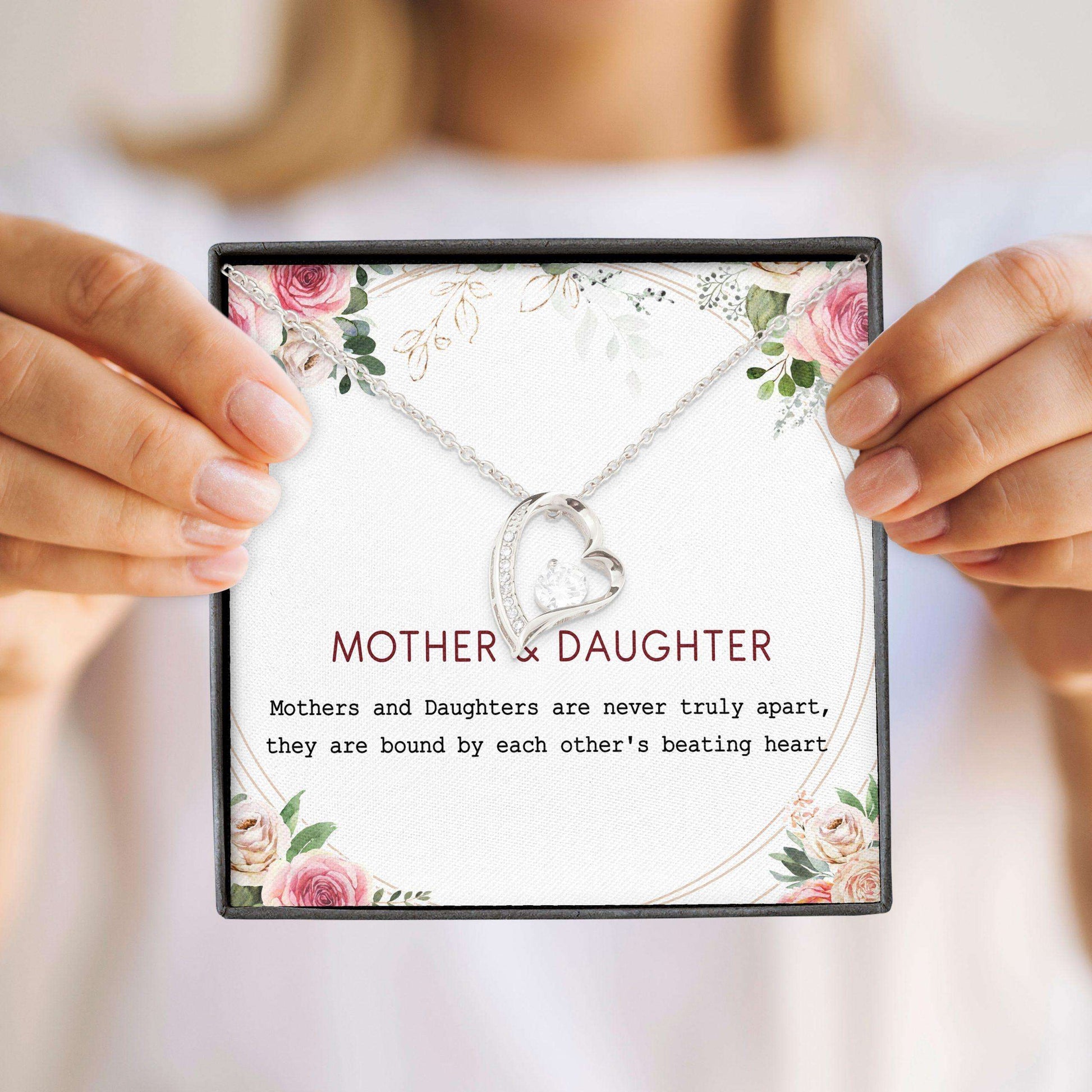 Mom Necklace, Daughter Necklace, Mother Daughter Gift With Box Message Card “ Gift For Daughter, Gift For Mom V3 Dughter's Day Rakva