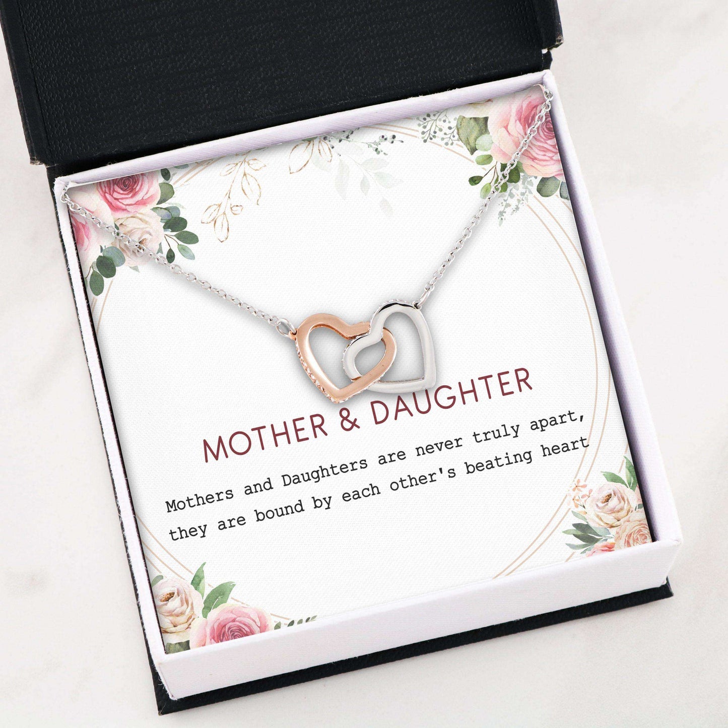 Mom Necklace, Daughter Necklace, Mother Daughter Gift With Box Message Card “ Gift For Daughter, Gift For Mom V4 Dughter's Day Rakva