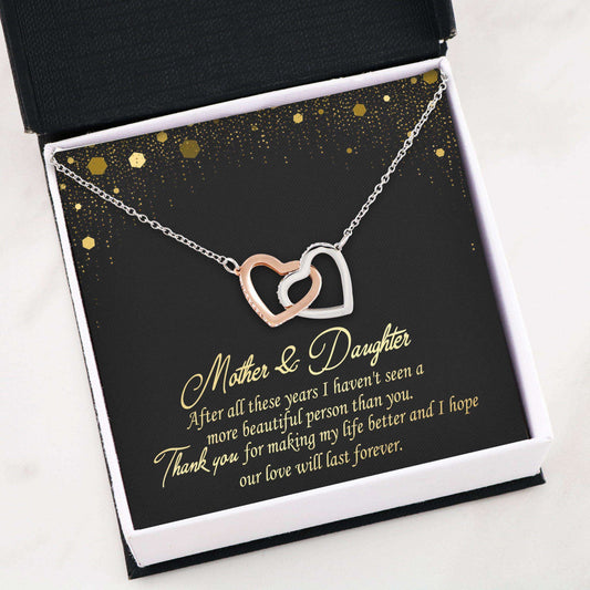 Mom Necklace, Daughter Necklace, Mother & Daughter “ Interlocking Hearts Necklace Dughter's Day Rakva