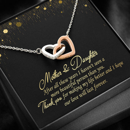 Mom Necklace, Daughter Necklace, Mother & Daughter “ Interlocking Hearts Necklace Dughter's Day Rakva