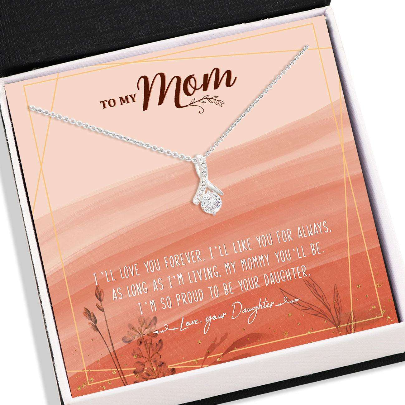 Mom Necklace, Daughter To Mom Necklace Card “ Alluring Beauty Necklace, Jewelry Gifts For Mom V1 Gifts For Daughter Rakva