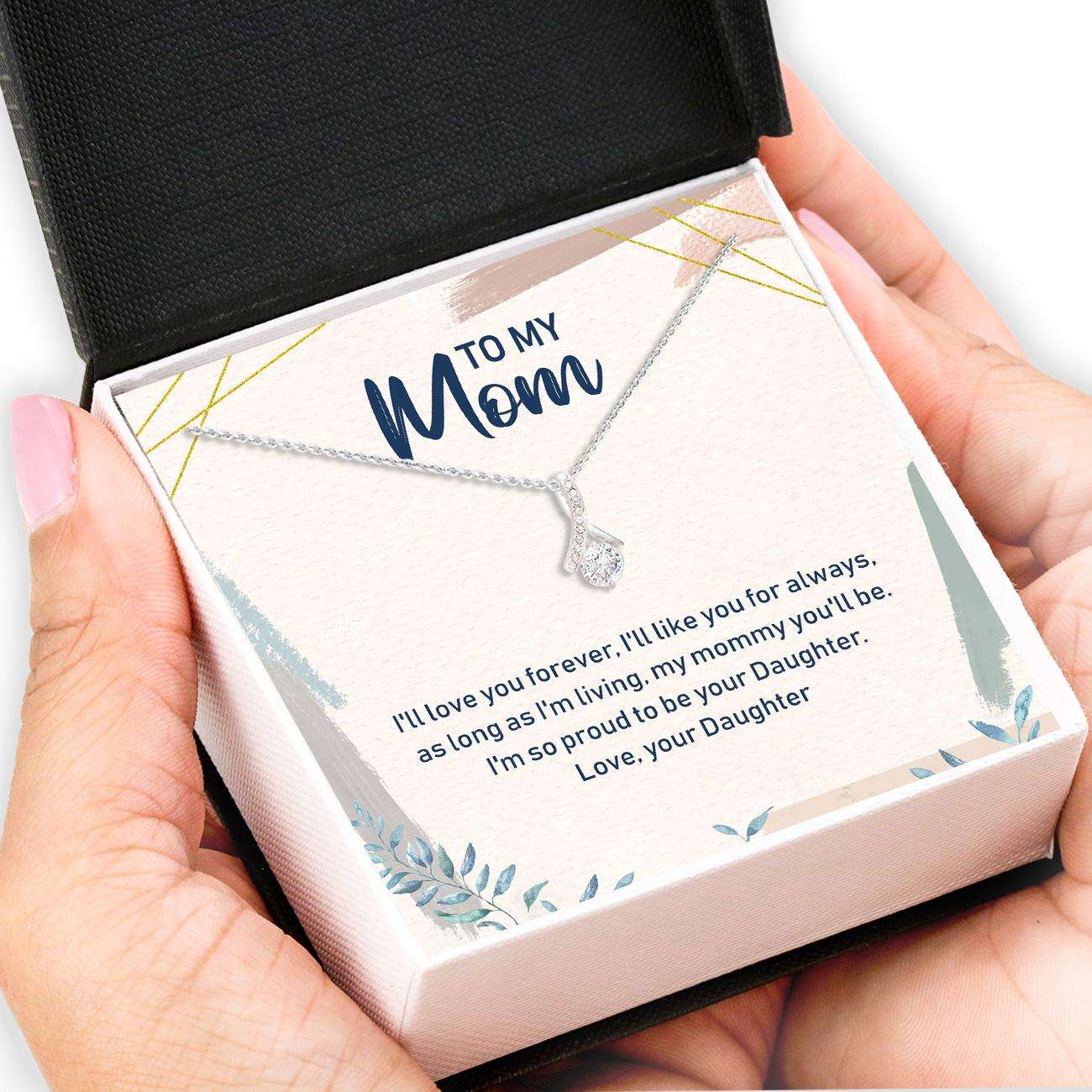 Mom Necklace, Daughter To Mom Necklace Card “ Alluring Beauty Necklace, Jewelry Gifts For Mom V2 Gifts For Daughter Rakva