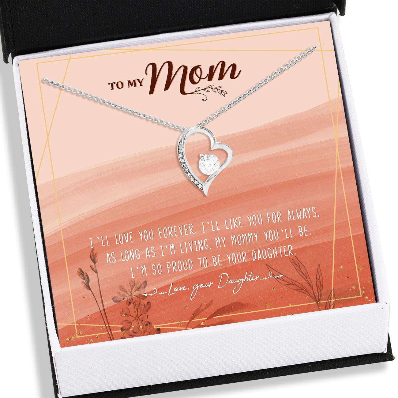 Mom Necklace, Daughter To Mom Necklace Card “ Forever Love Necklace, Jewelry Gifts For Mom V1 Gifts For Daughter Rakva