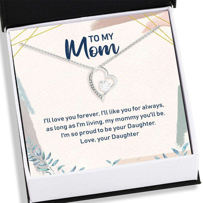 Mom Necklace, Daughter To Mom Necklace Card “ Forever Love Necklace, Jewelry Gifts For Mom V2 Gifts For Daughter Rakva