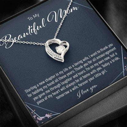 Mom Necklace, Daughter To Mother On Wedding Day Forever Love Necklace Gifts For Daughter Rakva