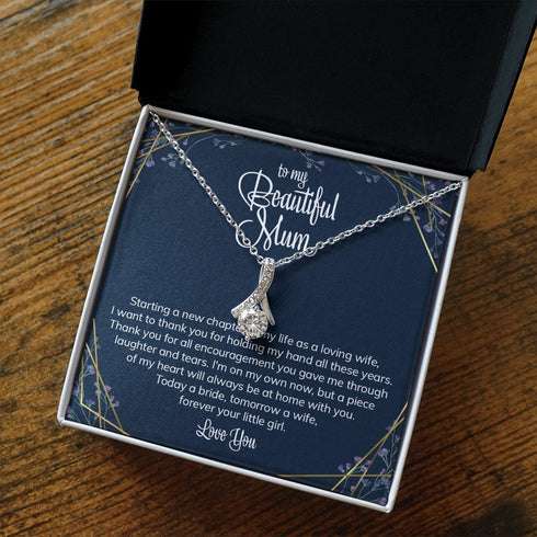 Mom Necklace, Daughter To Mum On Wedding Day Gift Alluring Necklace Bride To Her Mother Bridal Party Rehearsal Dinner Gift To Mum From Daughter Gifts For Daughter Rakva