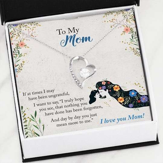 Mom Necklace, Day By Day You Just Mean More To Me Gift For Mom Forever Love Necklace Gifts for Mother (Mom) Rakva