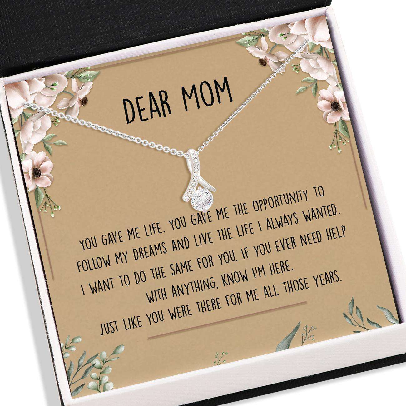 Mom Necklace, Dear Mom Necklace Card “ Alluring Beauty Necklace “ Jewelry For Mother, Mom Gifts V1 Gifts for Mother (Mom) Rakva