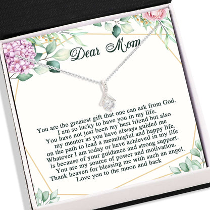 Mom Necklace, Dear Mom Necklace Card “ Alluring Beauty Necklace “ Jewelry For Mother, Mom Gifts V2 Gifts for Mother (Mom) Rakva