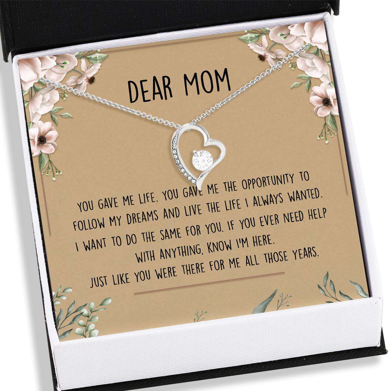 Mom Necklace, Dear Mom Necklace Card “ Forever Love Necklace “ Jewelry For Mother, Mom Gifts V1 Gifts for Mother (Mom) Rakva