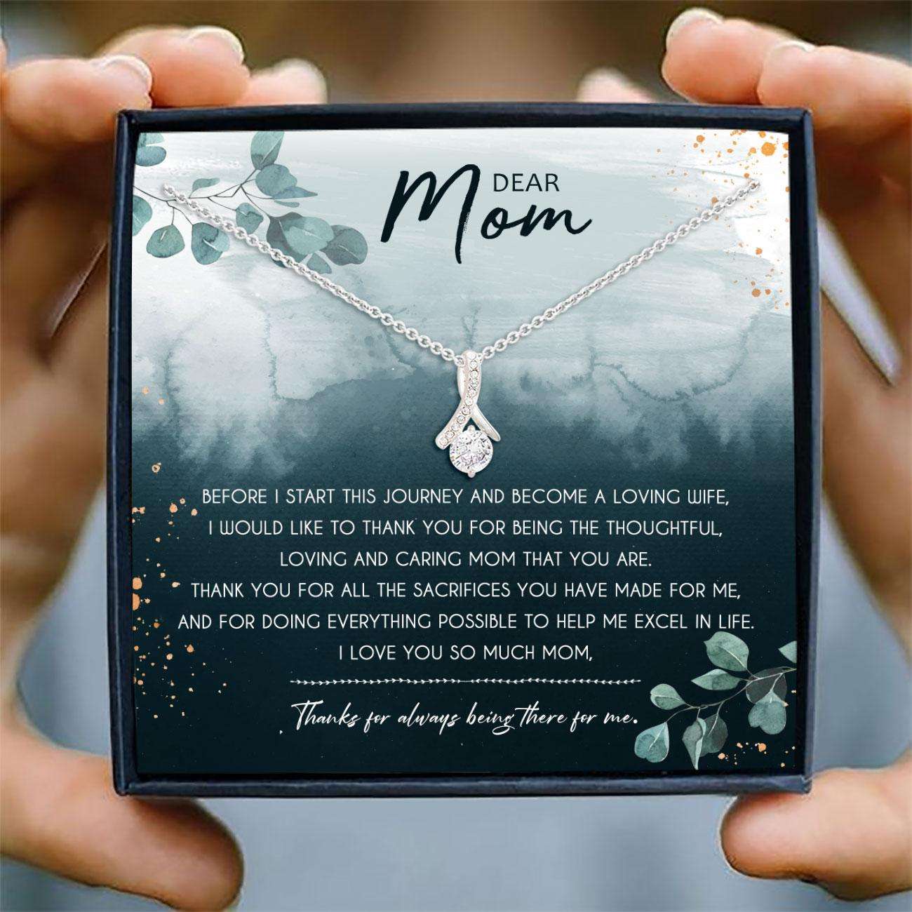 Mom Necklace, Dear Mom, Thank You Necklace Card “ Alluring Beauty Necklace “ Jewelry For Mother, Mom Gifts Gifts for Mother (Mom) Rakva